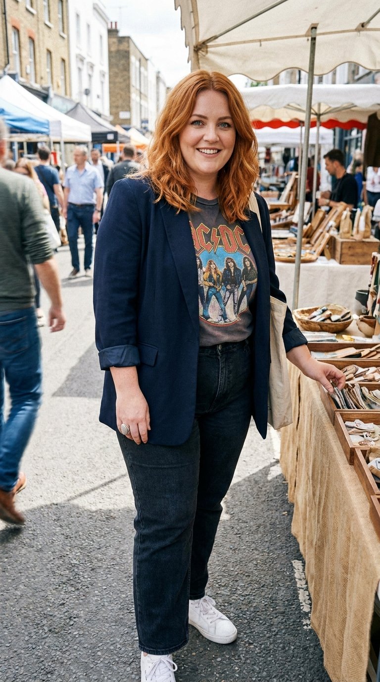 11 Navy Blazer Outfits for Plus Size Women That Work for Literally Everything