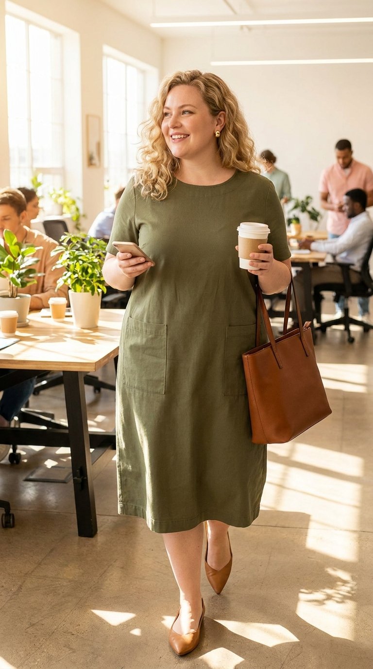 11 Plus Size Work Dresses With Pockets That Actually Fit Your Phone