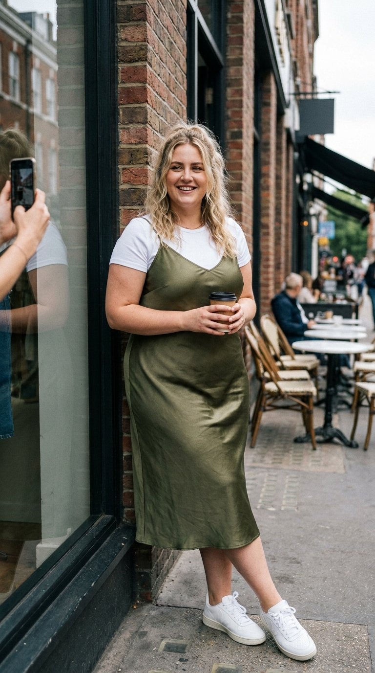 12 Plus Size Dress and Sneakers Outfits That Feel Comfy All Day
